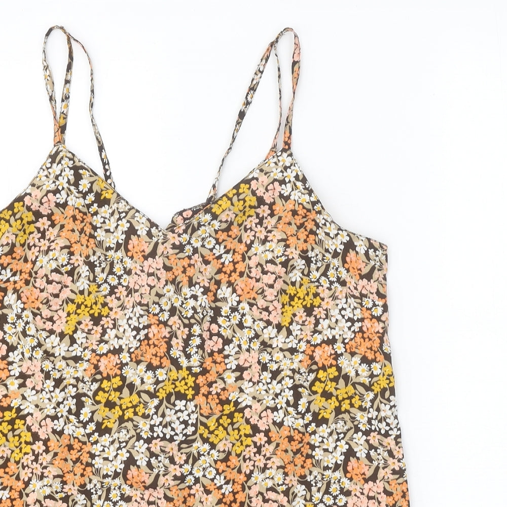 PEP&CO Womens Multicoloured Floral Polyester Camisole Tank Size 12 V-Neck