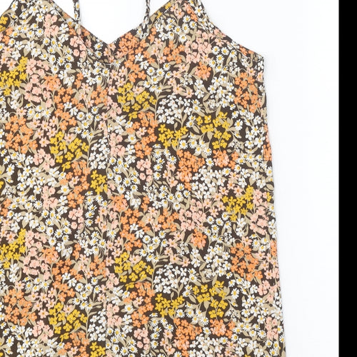 PEP&CO Womens Multicoloured Floral Polyester Camisole Tank Size 12 V-Neck