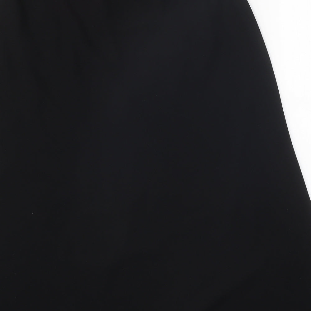 Marks and Spencer Womens Black Polyester Swing Skirt Size 16 Buckle - Belt Included