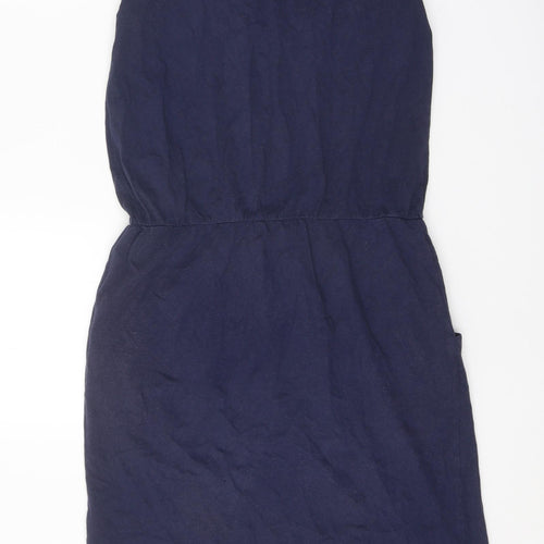 Boden Womens Blue Cotton A-Line Size 10 Round Neck Pullover