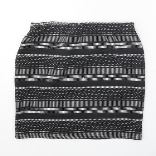 Atmosphere Womens Black Geometric Polyester Bandage Skirt Size 10