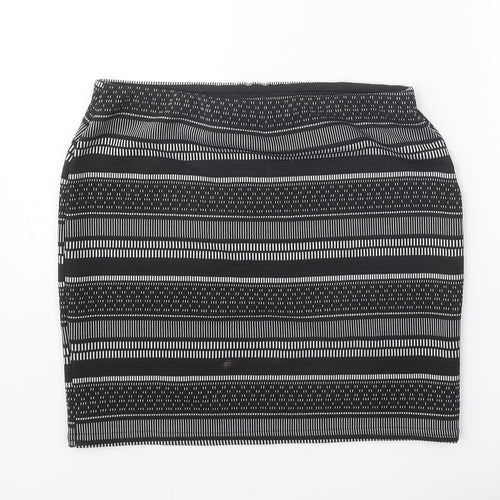 Atmosphere Womens Black Geometric Polyester Bandage Skirt Size 10