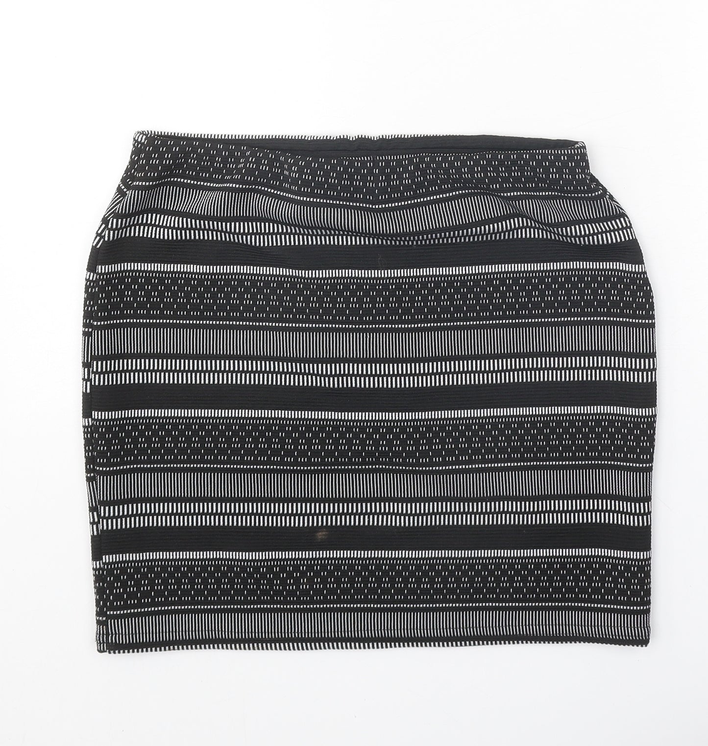 Atmosphere Womens Black Geometric Polyester Bandage Skirt Size 10