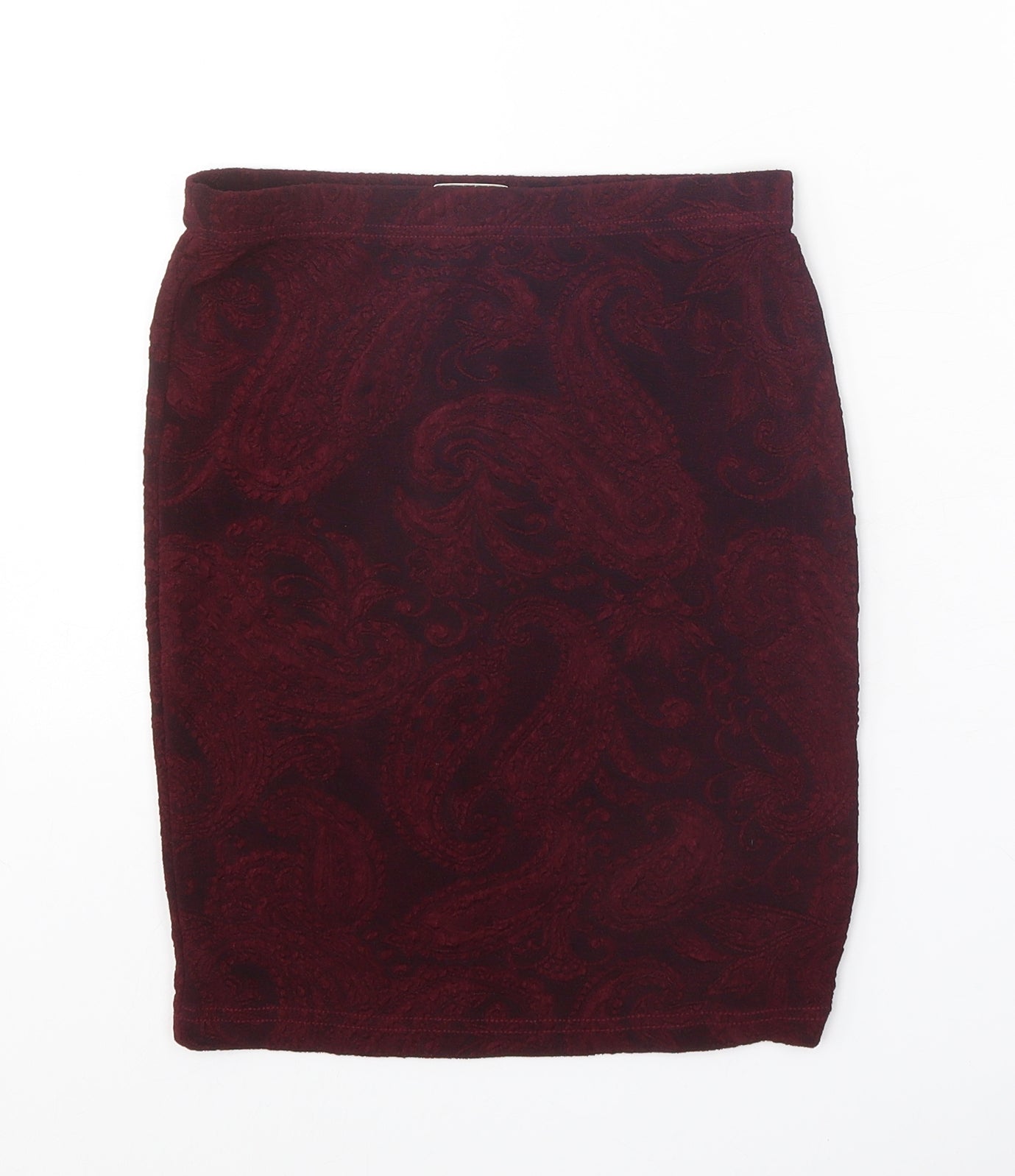 Miss Selfridge Womens Red Geometric Acetate Bandage Skirt Size 8