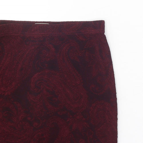 Miss Selfridge Womens Red Geometric Acetate Bandage Skirt Size 8