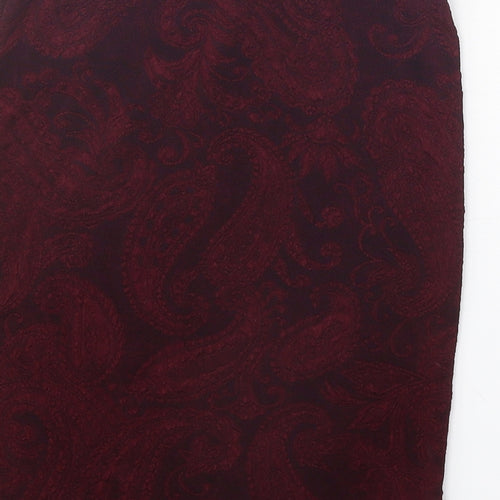 Miss Selfridge Womens Red Geometric Acetate Bandage Skirt Size 8