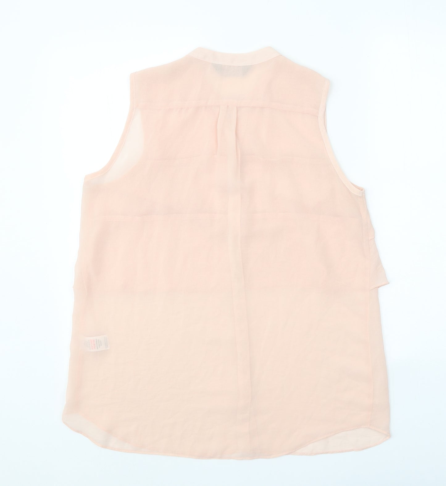 Dorothy Perkins Womens Pink Polyester Basic Button-Up Size 14 Round Neck