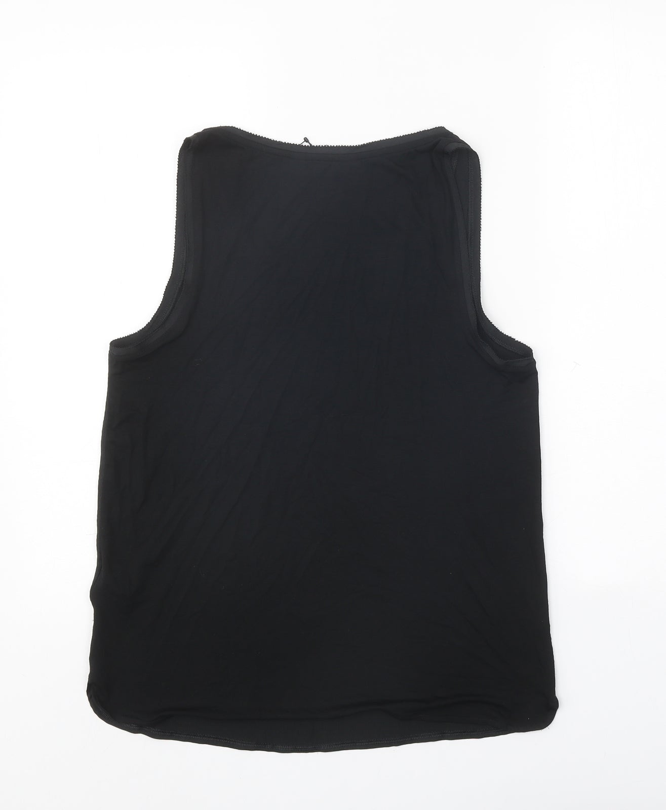Marks and Spencer Womens Black Polyester Basic Tank Size 6 Scoop Neck