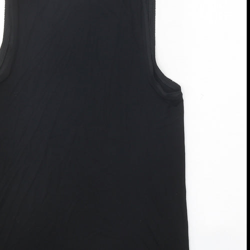 Marks and Spencer Womens Black Polyester Basic Tank Size 6 Scoop Neck