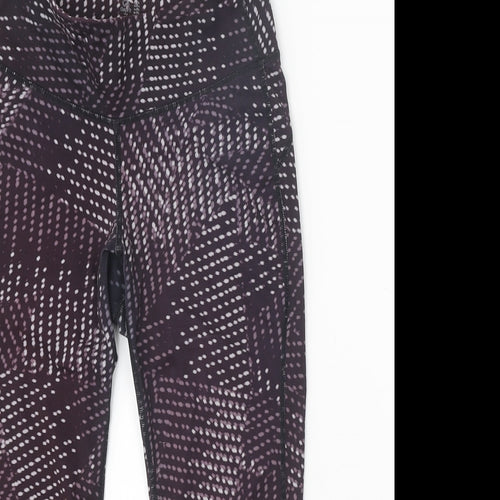Gap Womens Purple Geometric Polyester Cropped Leggings Size S Regular Pullover
