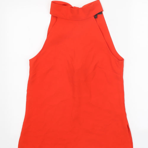 NEXT Womens Red Polyester Basic Blouse Size 6 Halter