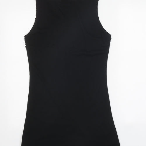 Mirumi Womens Black Polyester A-Line Size M Scoop Neck Pullover