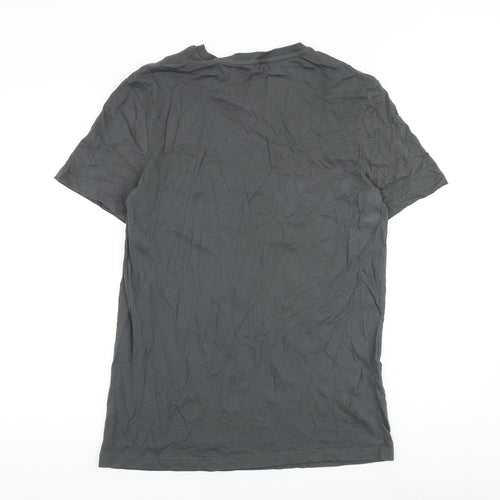 TU Mens Grey Cotton T-Shirt Size M Round Neck - Legendary Rider