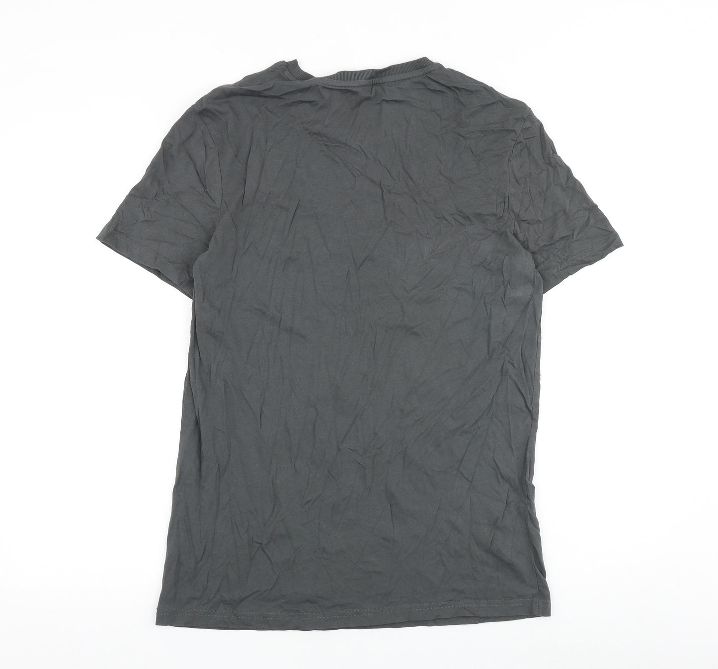 TU Mens Grey Cotton T-Shirt Size M Round Neck - Legendary Rider
