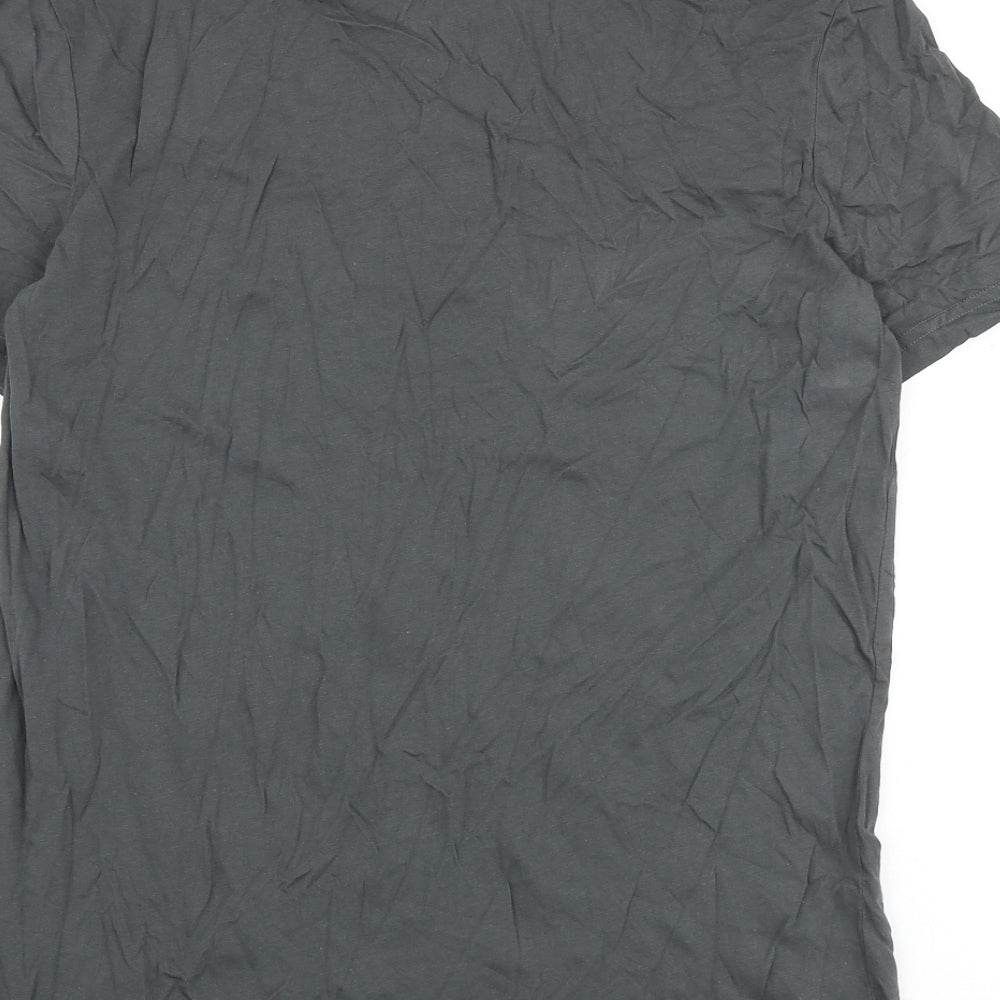 TU Mens Grey Cotton T-Shirt Size M Round Neck - Legendary Rider