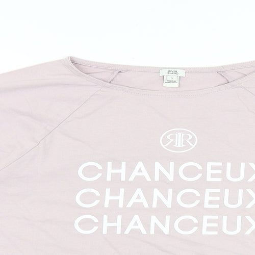 River Island Womens Pink 100% Cotton Basic T-Shirt Size S Round Neck - Chanceux