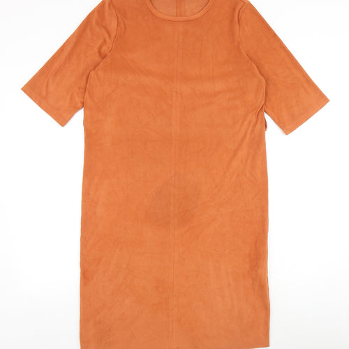 RESERVED Womens Orange Polyurethane A-Line Size XS Round Neck Pullover