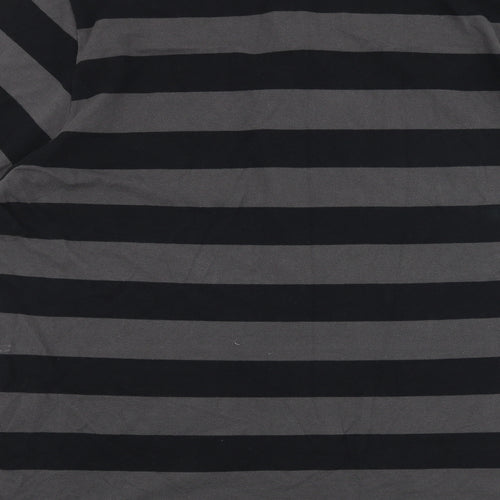 Everlast Mens Grey Striped Cotton Polo Size 4XL Collared Button