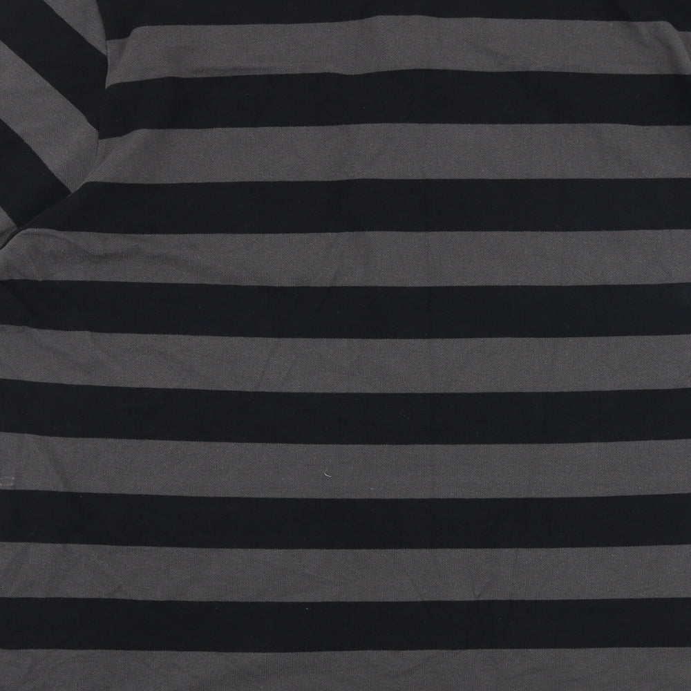 Everlast Mens Grey Striped Cotton Polo Size 4XL Collared Button