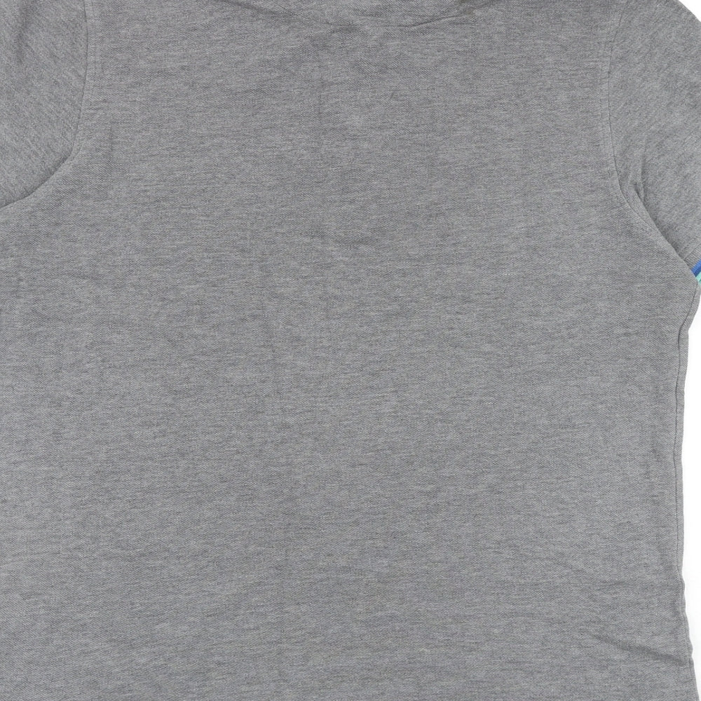 Lyle & Scott Mens Grey Cotton Polo Size XL Collared Button