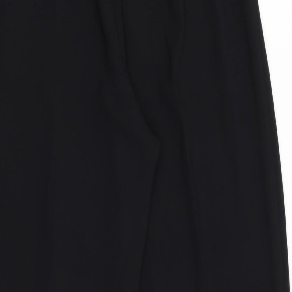 Marks and Spencer Womens Black Polyester Trousers Size 14 Regular Buckle