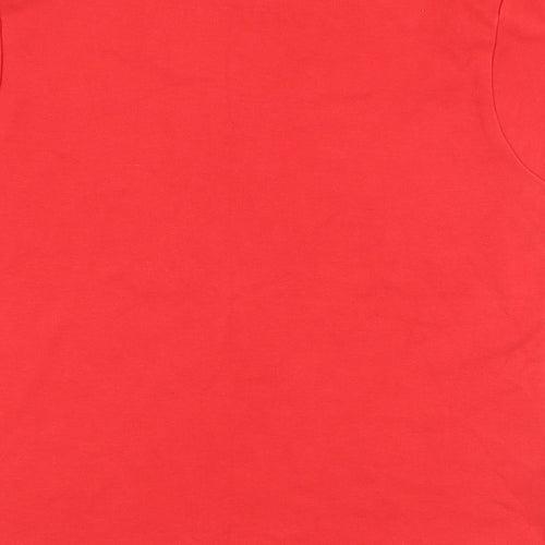 Juice Womens Red 100% Cotton Basic T-Shirt Size XL Scoop Neck - Reindeer, Cheers Big Ears