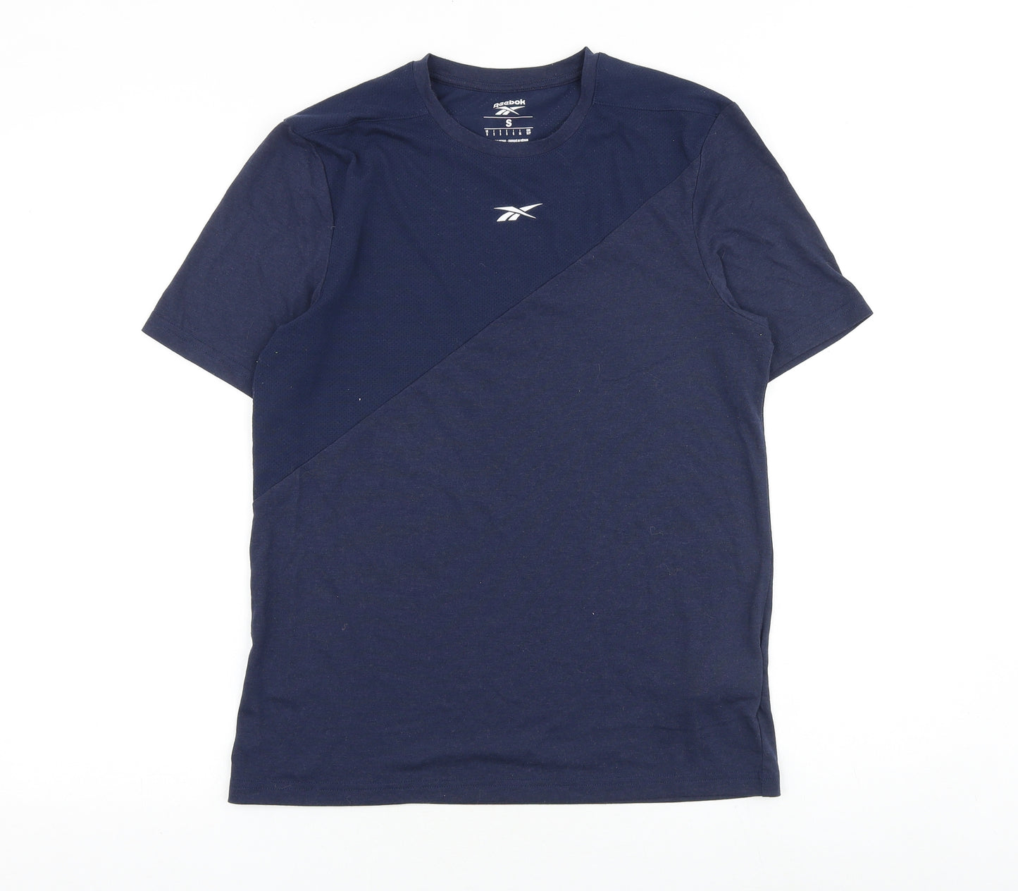 Reebok Mens Blue Polyester T-Shirt Size S Round Neck