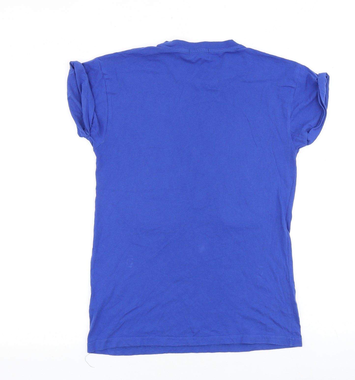 Topman Mens Blue Cotton T-Shirt Size XS Round Neck