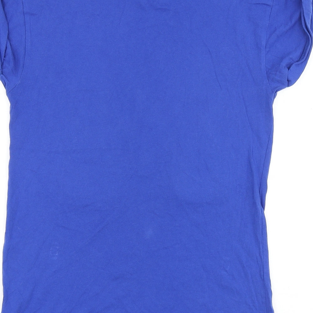 Topman Mens Blue Cotton T-Shirt Size XS Round Neck