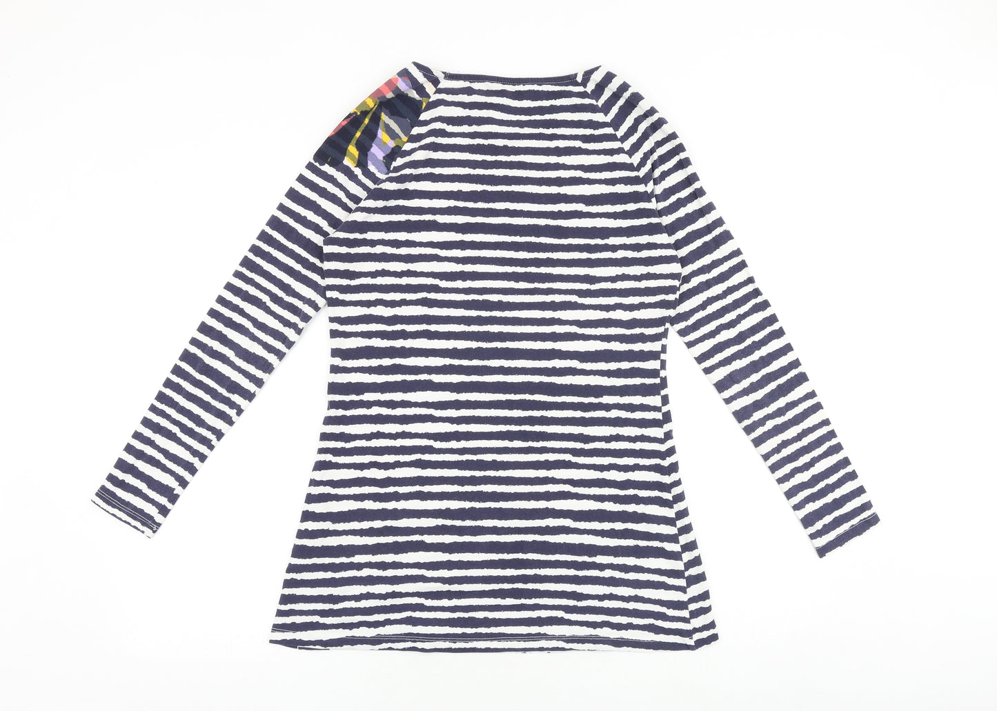 Marks and Spencer Womens Blue Cotton Basic T-Shirt Size 12 Boat Neck