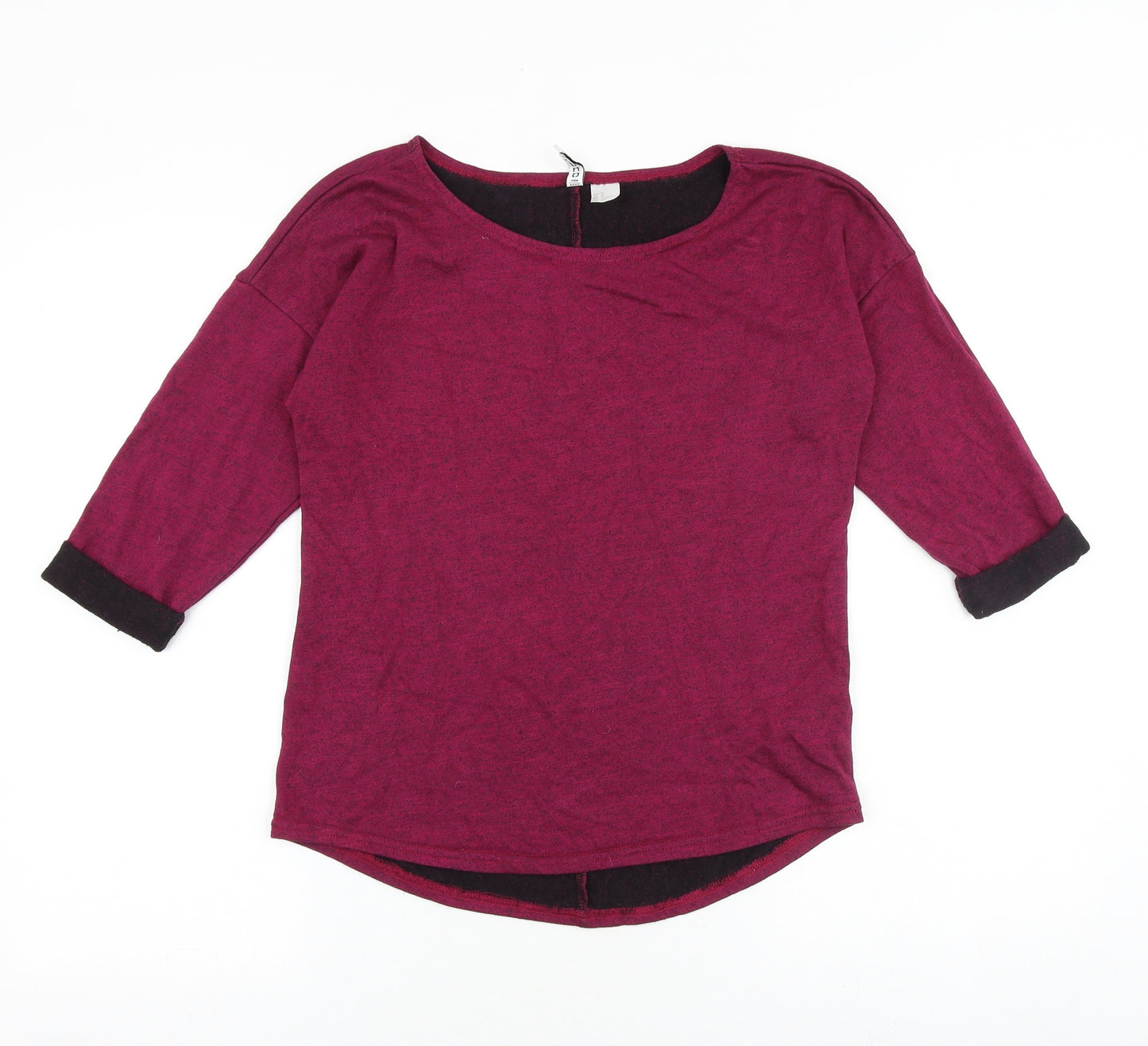 H&M Womens Pink Viscose Basic Blouse Size M Boat Neck