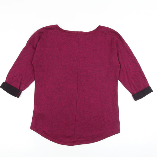 H&M Womens Pink Viscose Basic Blouse Size M Boat Neck