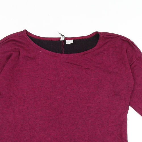 H&M Womens Pink Viscose Basic Blouse Size M Boat Neck