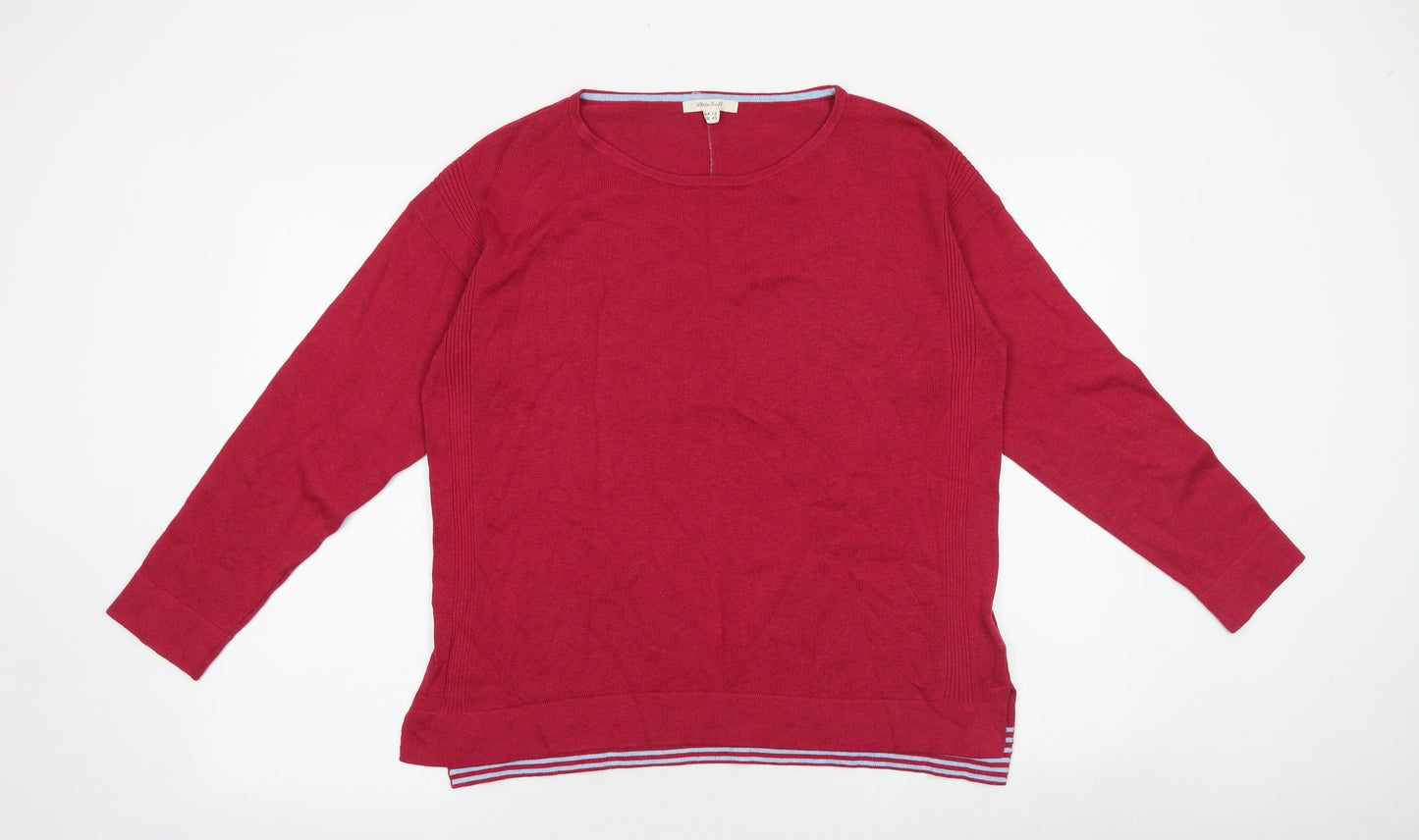 White Stuff Womens Pink Round Neck Modacrylic Pullover Jumper Size 12