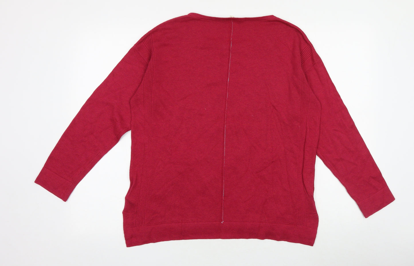 White Stuff Womens Pink Round Neck Modacrylic Pullover Jumper Size 12