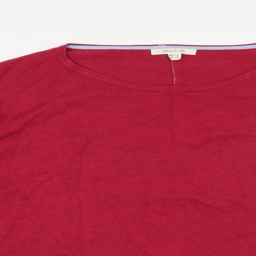 White Stuff Womens Pink Round Neck Modacrylic Pullover Jumper Size 12