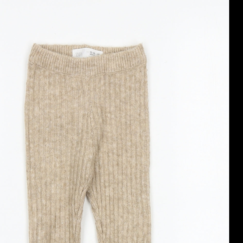 Zara Baby Brown Acrylic Jogger Leggings Size 12-18 Months Pullover