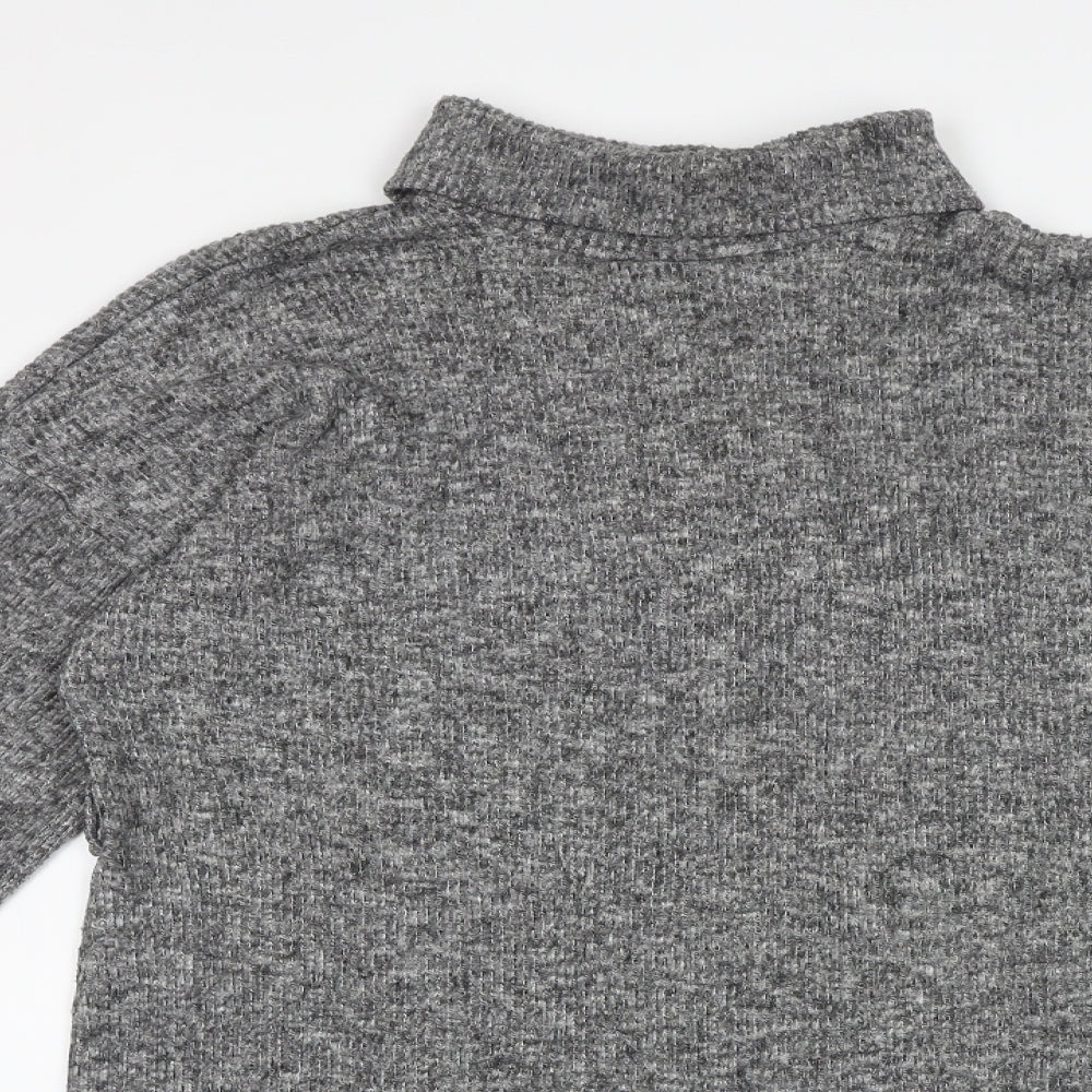 Peacocks Womens Grey Viscose Jumper Dress Size 16 Roll Neck Pullover