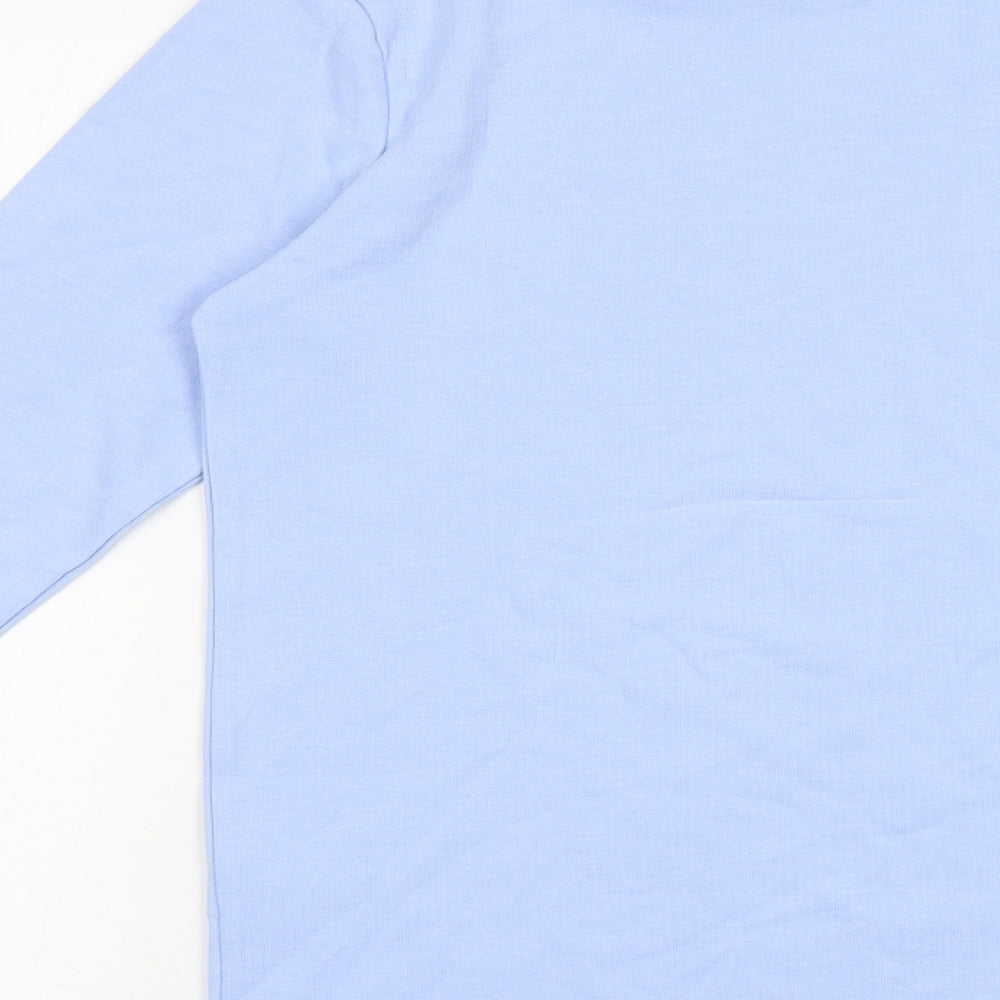 Marks and Spencer Boys Blue Cotton Basic T-Shirt Size 13-14 Years Round Neck Pullover