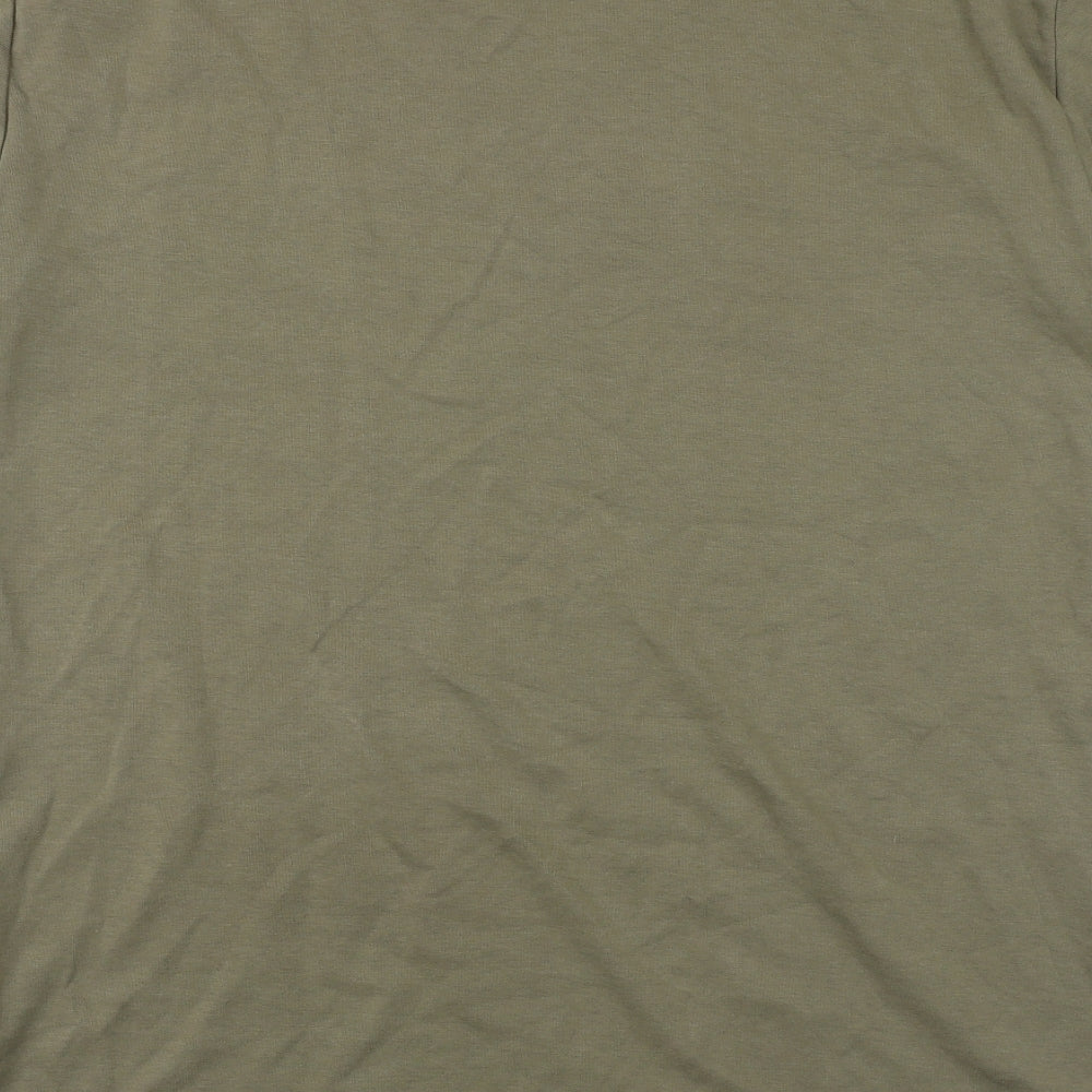 Zara Womens Brown 100% Cotton Basic T-Shirt Size S Round Neck