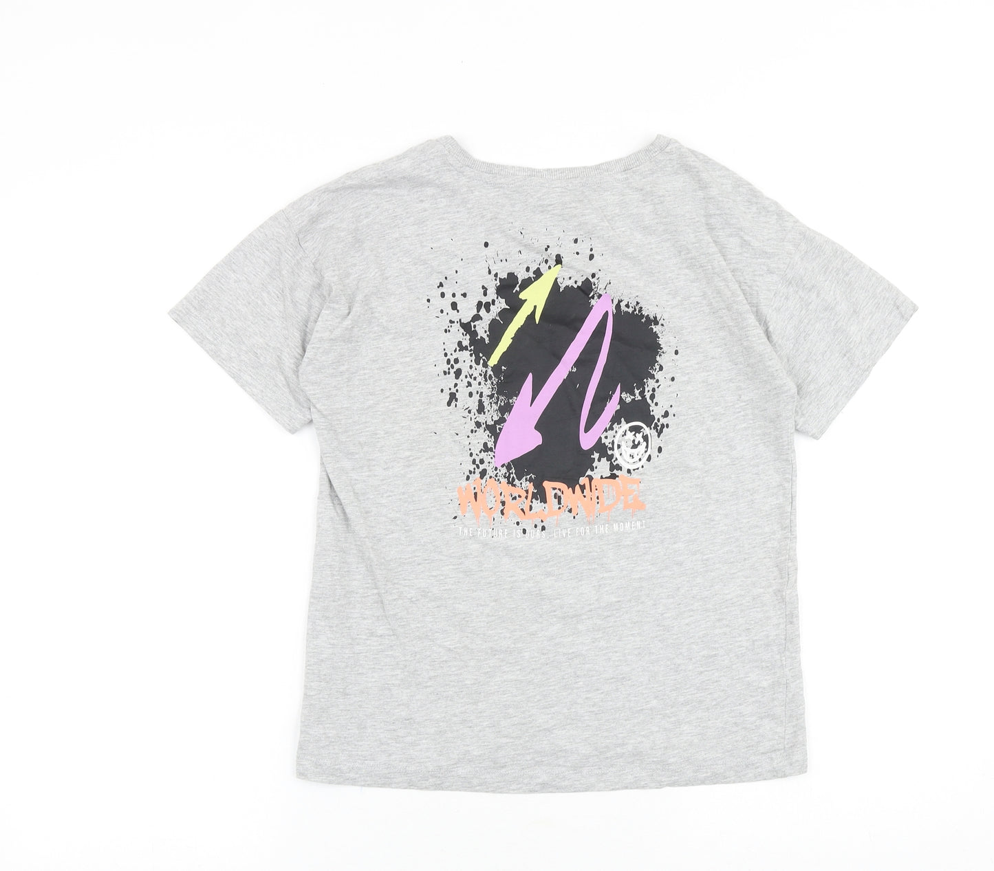 Urban Dept Boys Grey 100% Cotton Basic T-Shirt Size 11 Years Round Neck Pullover