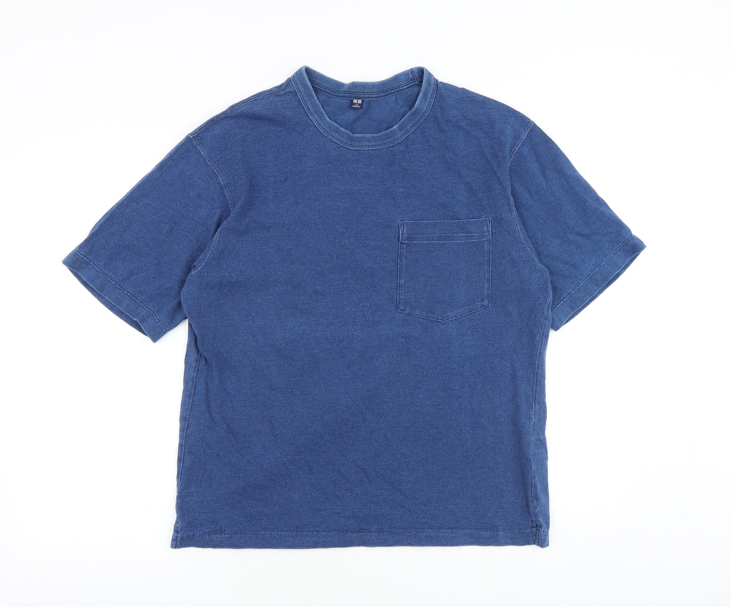 Uniqlo Mens Blue Cotton T-Shirt Size S Round Neck