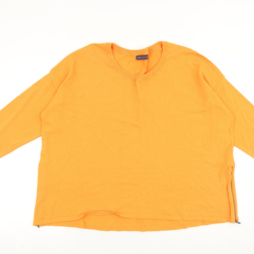 Marks and Spencer Womens Orange Round Neck Viscose Pullover Jumper Size 16