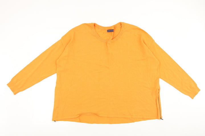 Marks and Spencer Womens Orange Round Neck Viscose Pullover Jumper Size 16