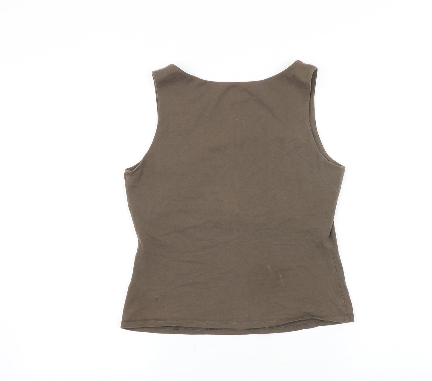 Fenn Wright Manson Womens Brown Cotton Basic Tank Size 8 Square Neck