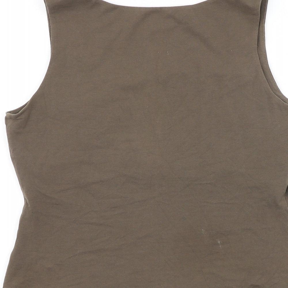 Fenn Wright Manson Womens Brown Cotton Basic Tank Size 8 Square Neck