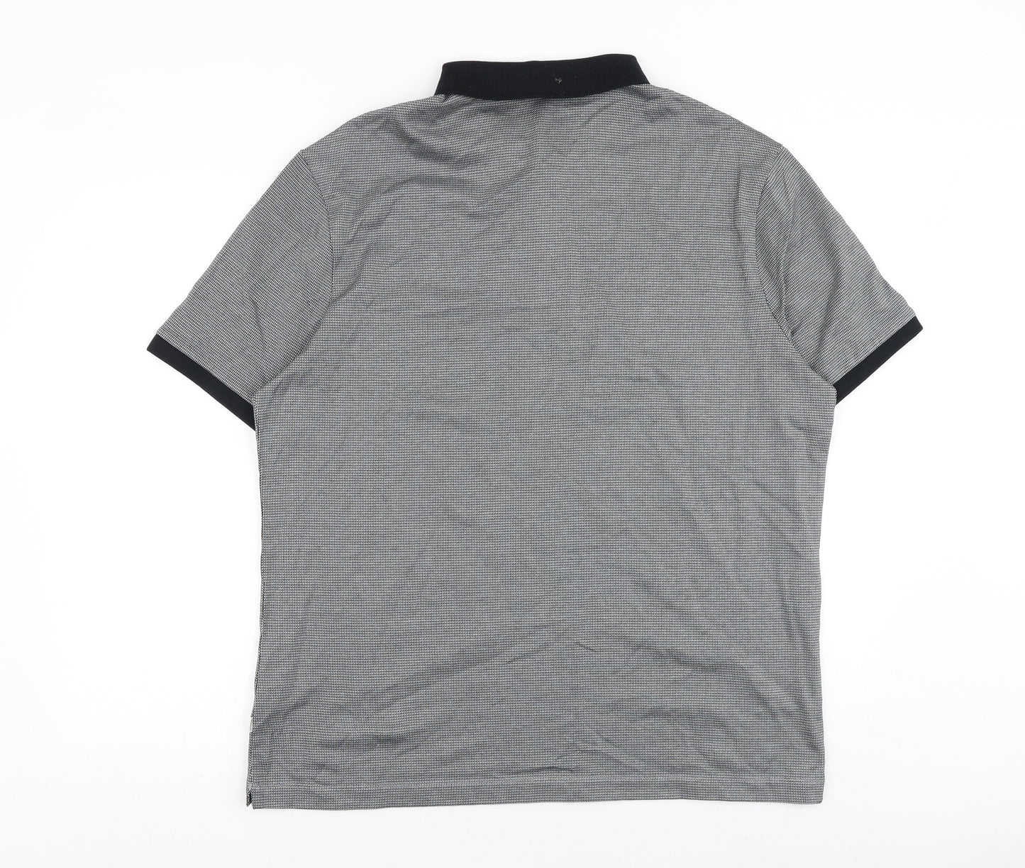 Marks and Spencer Mens Grey 100% Cotton Polo Size XL Collared Button