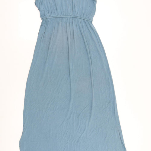 Gap Womens Blue Viscose Maxi Size XS V-Neck Pullover