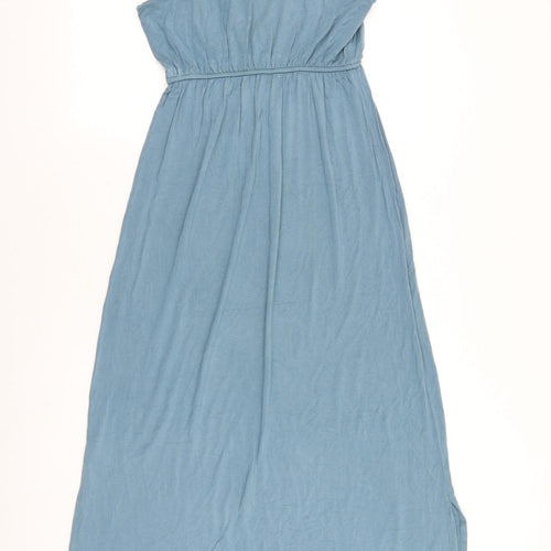 Gap Womens Blue Viscose Maxi Size XS V-Neck Pullover