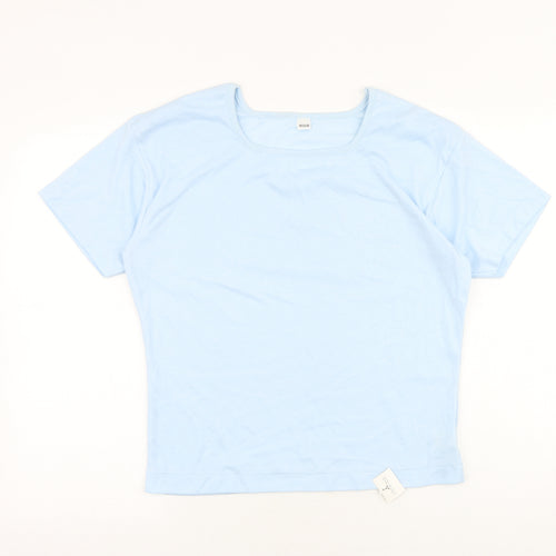 Littlewoods Womens Blue Cotton Basic T-Shirt Size M Round Neck